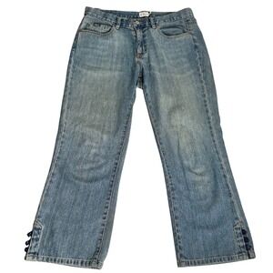 Calvin Klein Jeans Women's‎ Size 8 Blue Denim Button Bows Accent Jeans